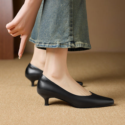 Elara Genuine Leather Heels