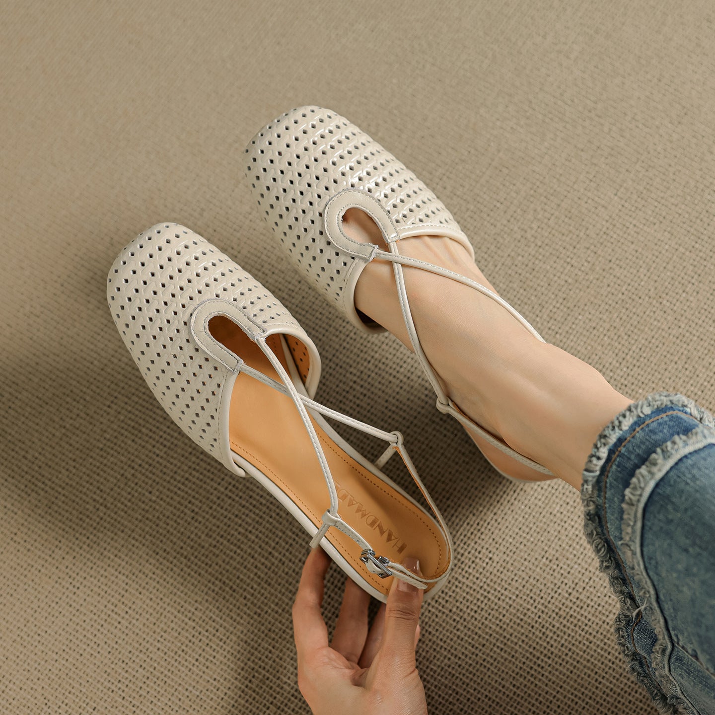 Opal Genuine Leather Slingbacks