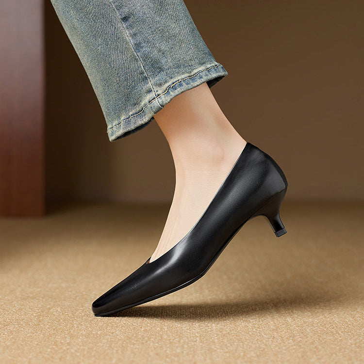 Elara Genuine Leather Heels