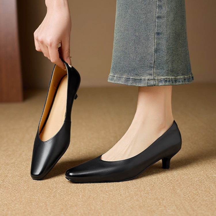 Elara Genuine Leather Heels