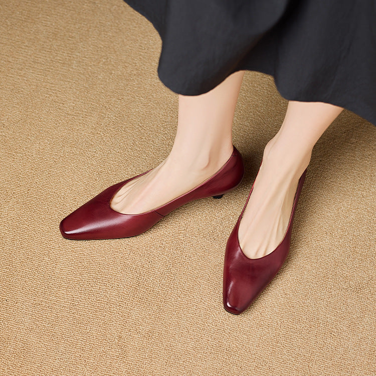 Elara Genuine Leather Heels