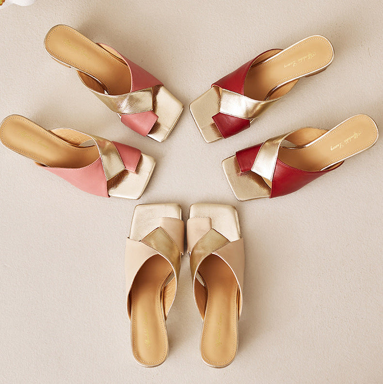Avela Genuine Leather Toe-Loop Sandals