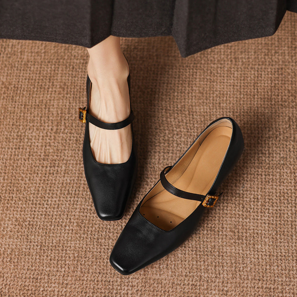 Elif Genuine Leather Heels