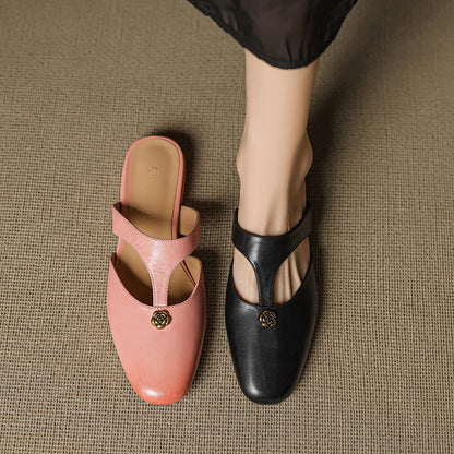 Corel Genuine Leather Mules
