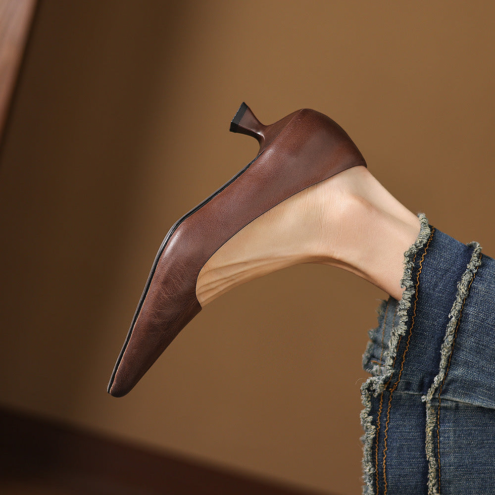 Bria Genuine Leather Heels