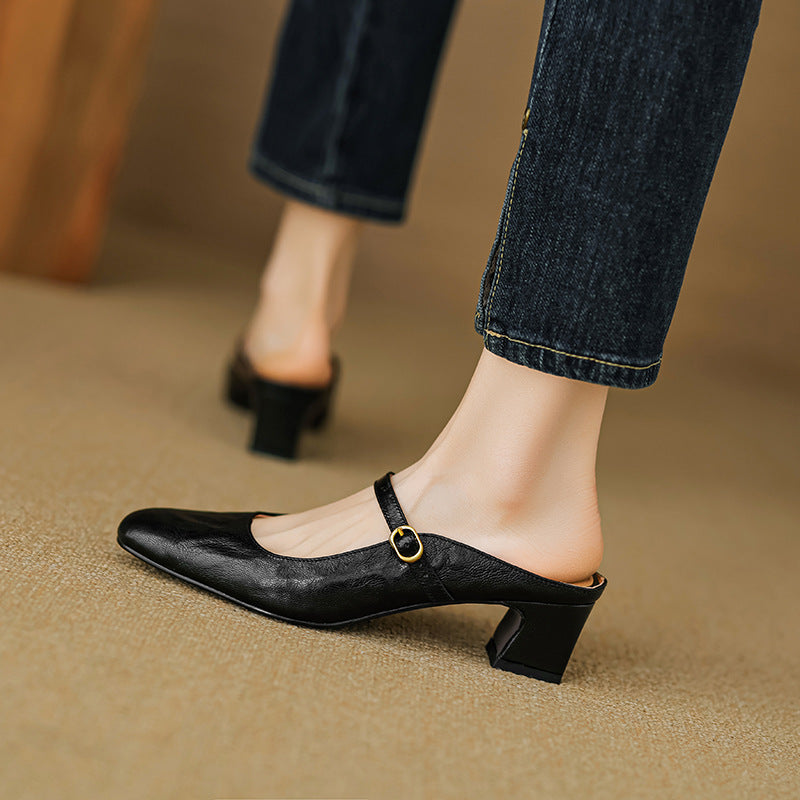 Zaya Genuine Leather Mules