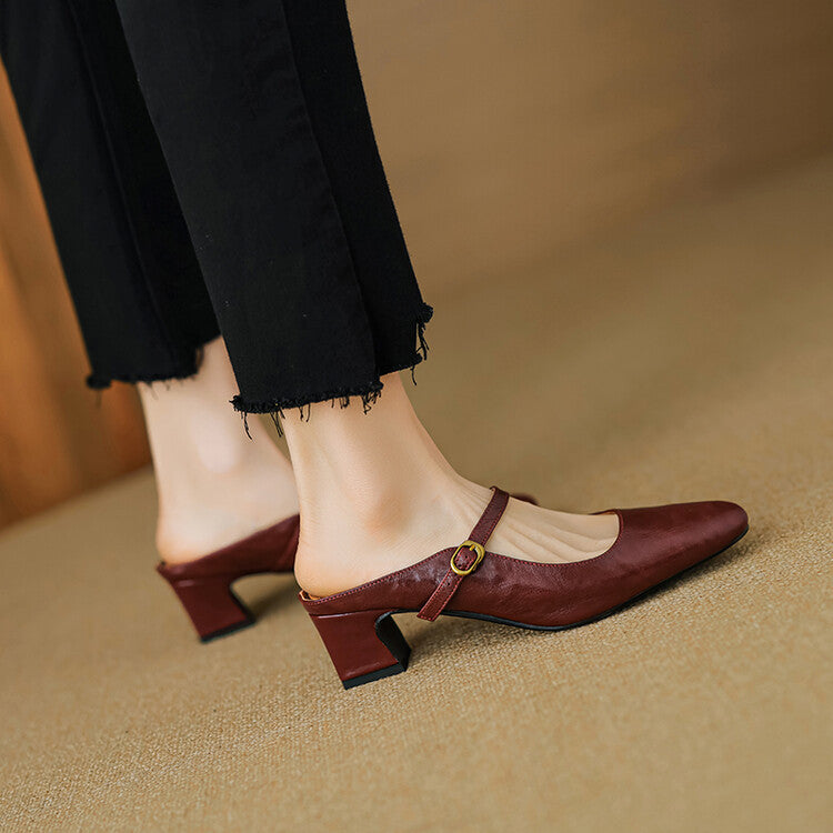Zaya Genuine Leather Mules