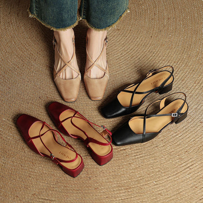 Luita Genuine Leather Heels