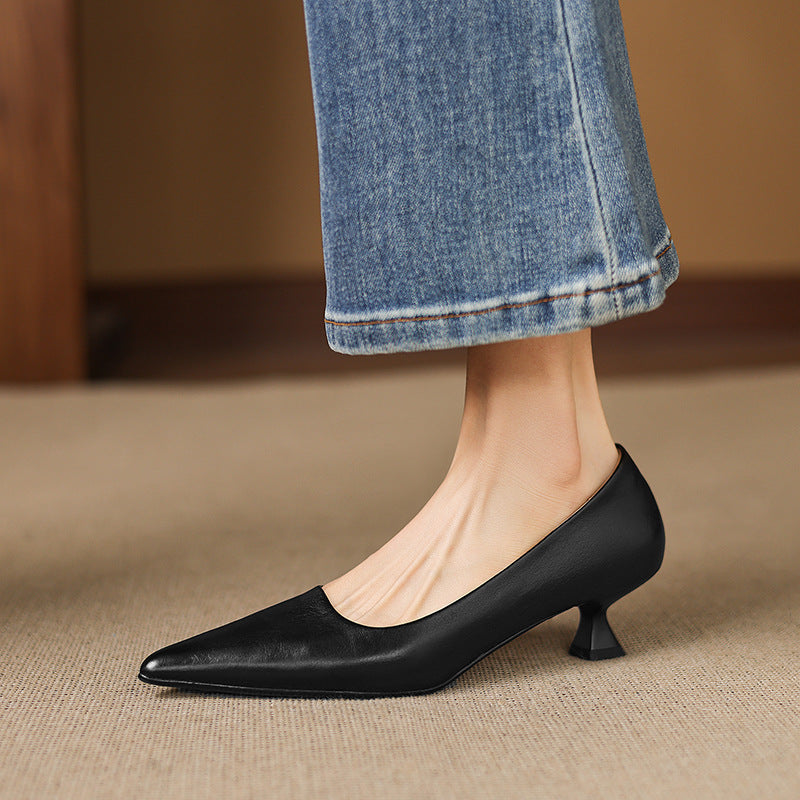 Bria Genuine Leather Heels