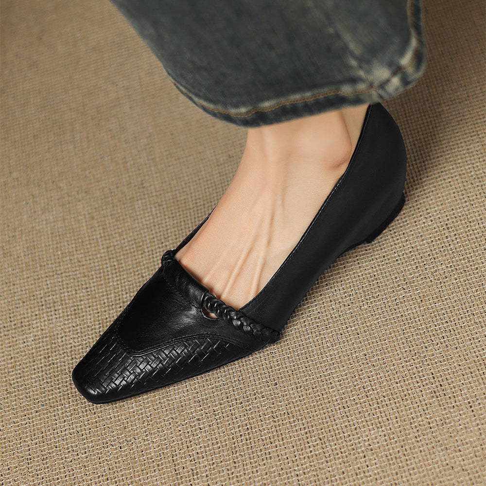 Alira Genuine Leather Wedge Pumps