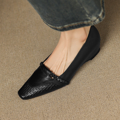 Alira Genuine Leather Wedge Pumps