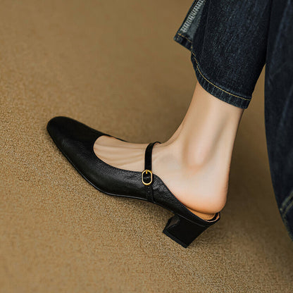 Zaya Genuine Leather Mules