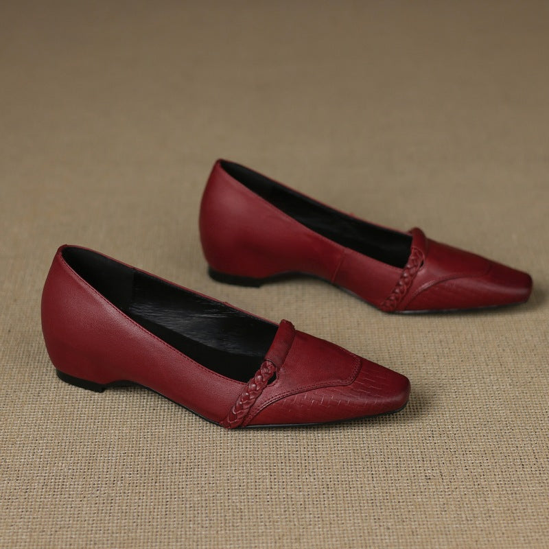 Alira Genuine Leather Wedge Pumps