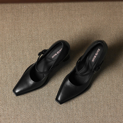 Eda Genuine Leather Heels
