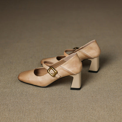 Zinia Genuine Leather Heels