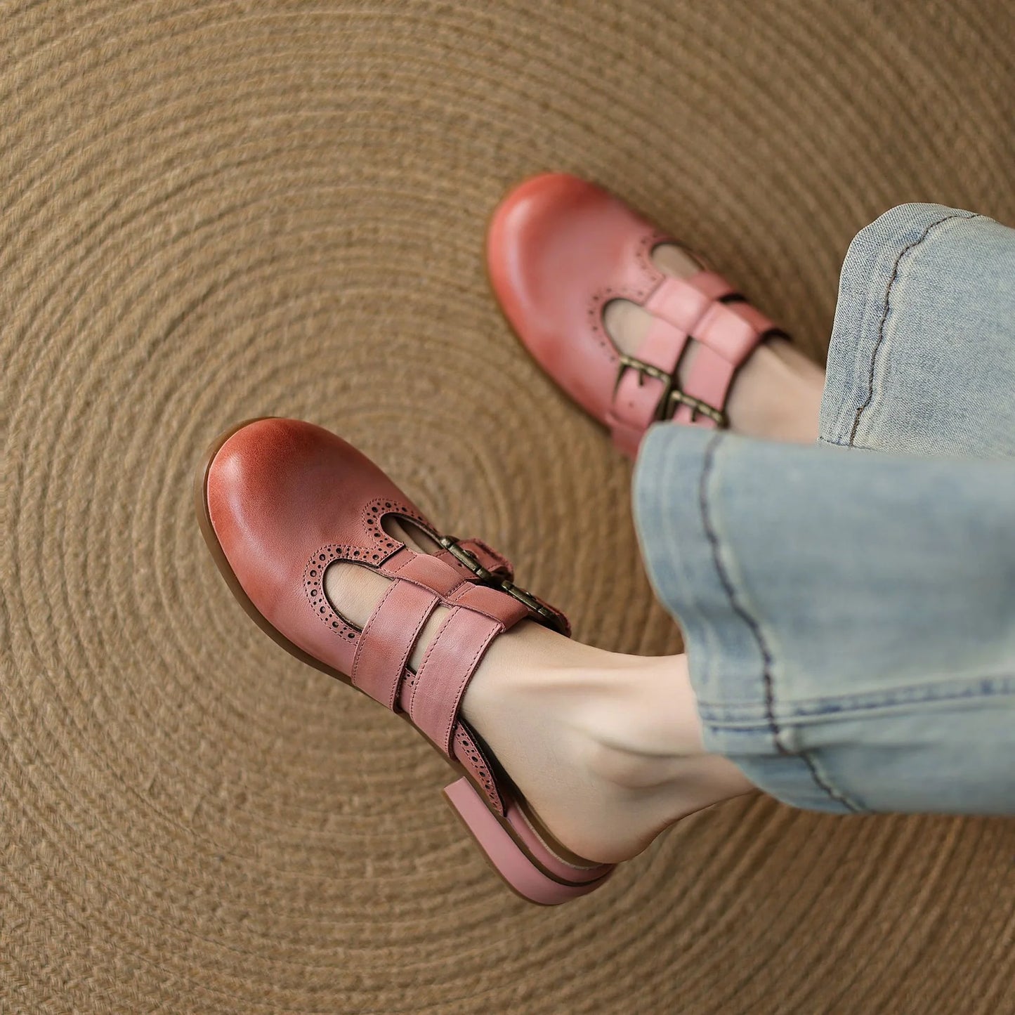 Adria Genuine Leather Mules