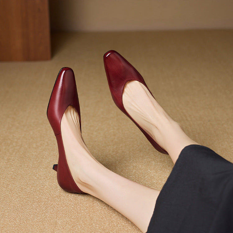 Elara Genuine Leather Heels