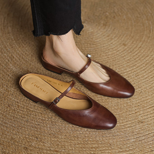 Merisa Genuine Leather Mules