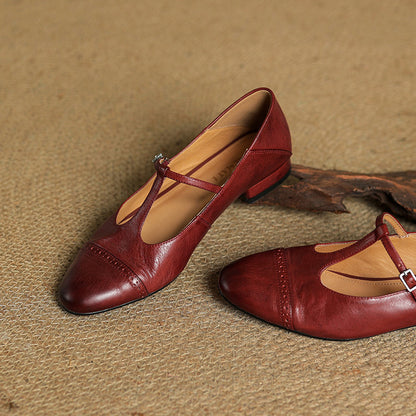 Bia Genuine Leather Flats