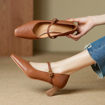 Rinda Genuine Leather Heels