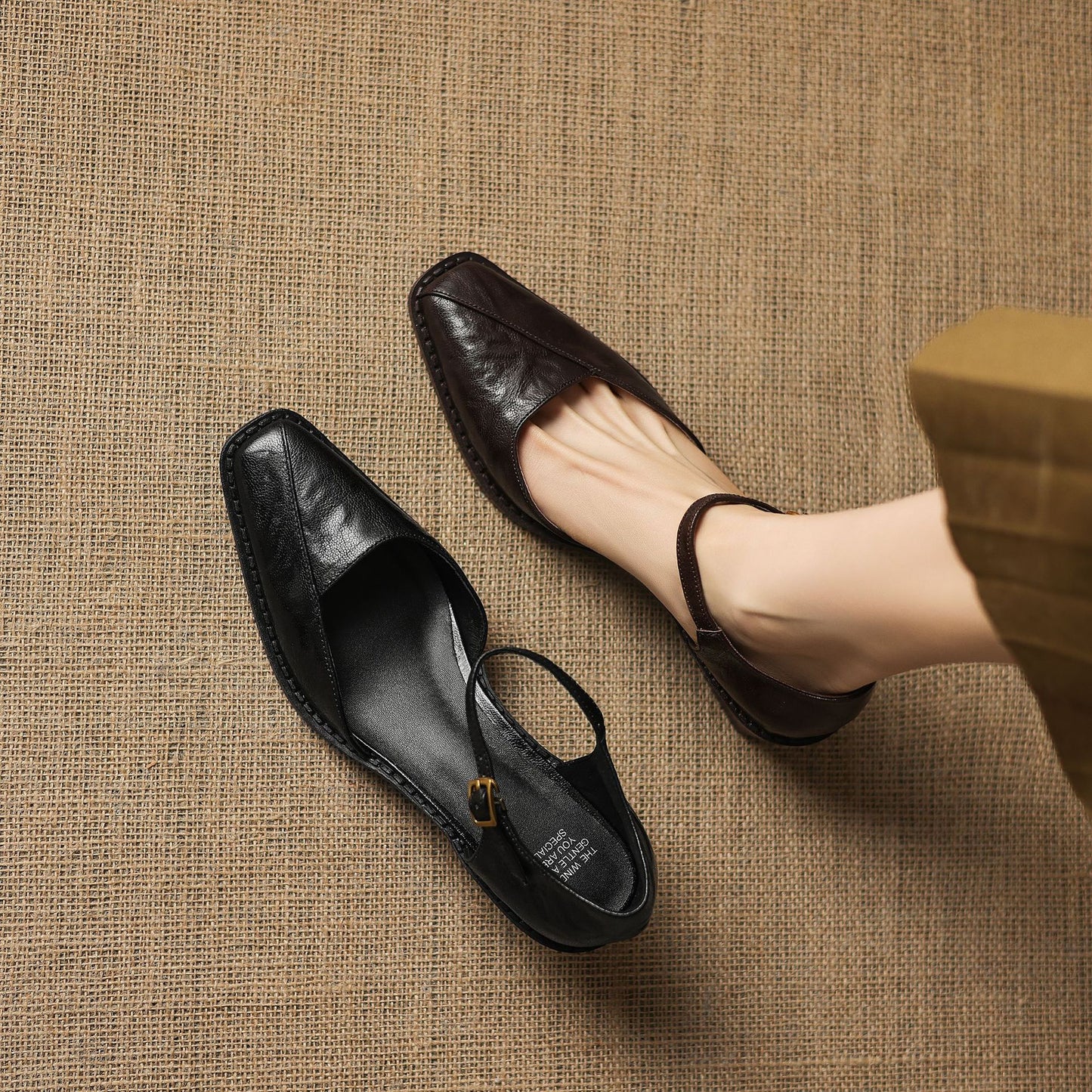 Elra Genuine Leather Mary Jane Heels