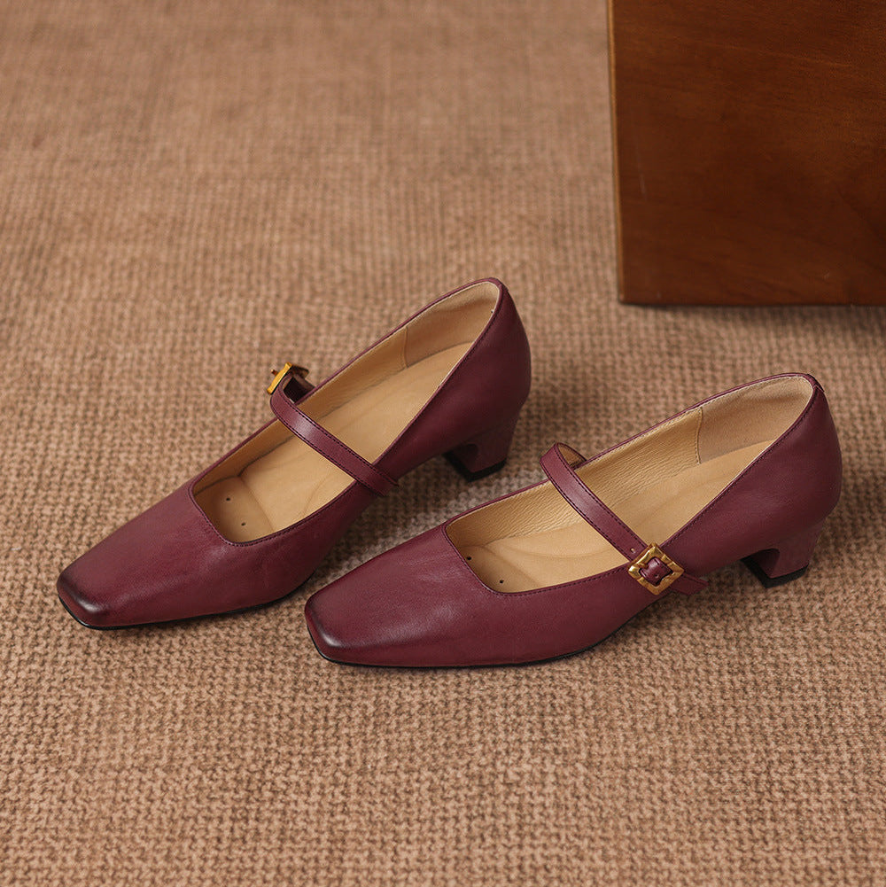 Elif Genuine Leather Heels