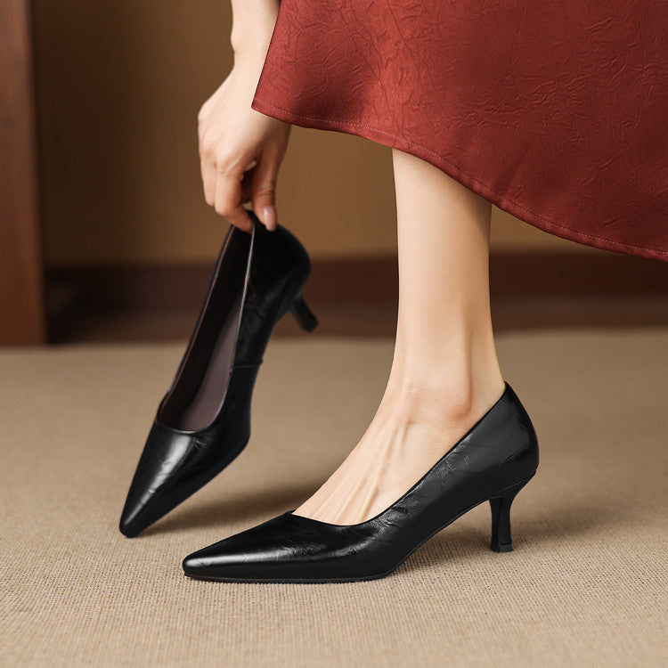 Emey Genuine Leather Heels