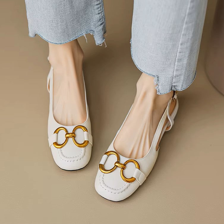 Brylo Genuine Leather Slingbacks