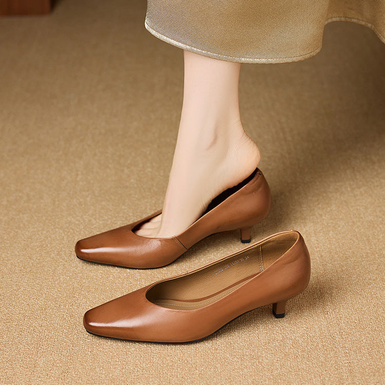 Elara Genuine Leather Heels