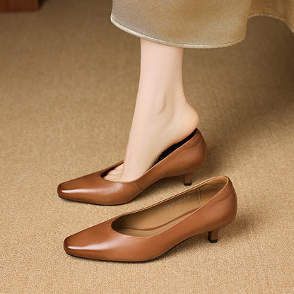 Elara Genuine Leather Heels
