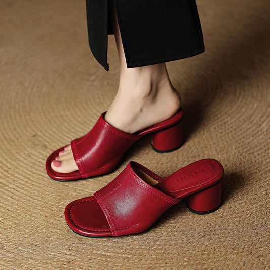 Brily Genuine Leather Mules