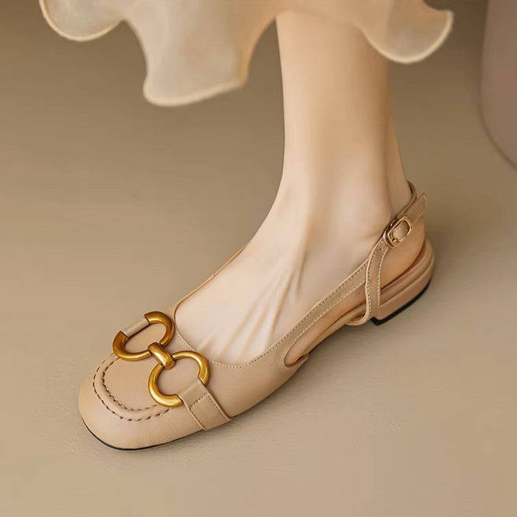 Brylo Genuine Leather Slingbacks
