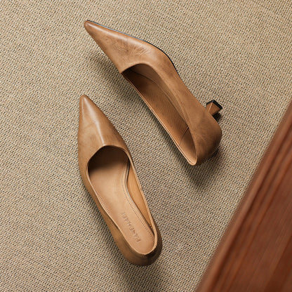 Bria Genuine Leather Heels