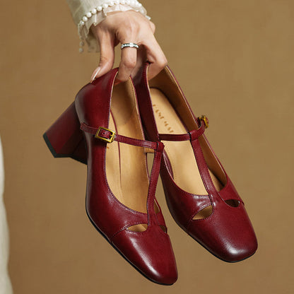 Elora Genuine Leather Heels