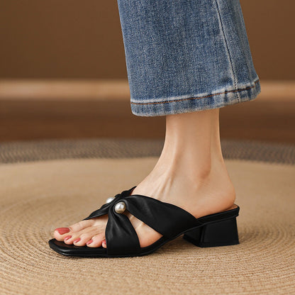 Zera Genuine Leather Heels