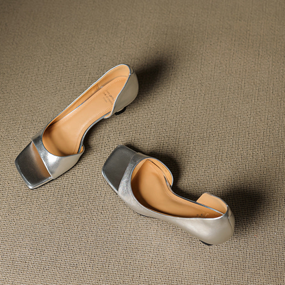 Doria Peep Toe Genuine Leather Heels