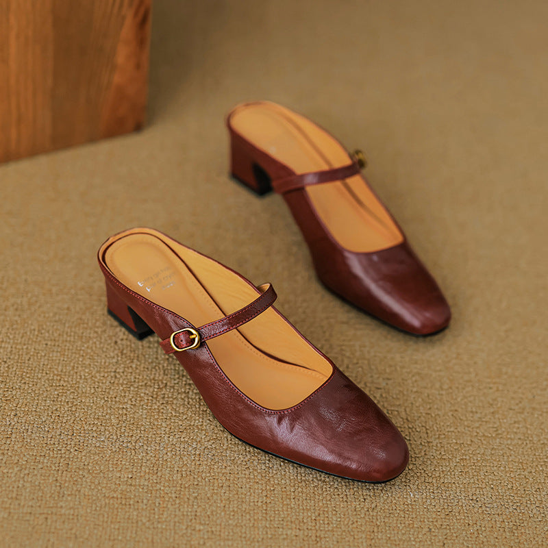 Zaya Genuine Leather Mules