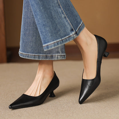 Bria Genuine Leather Heels