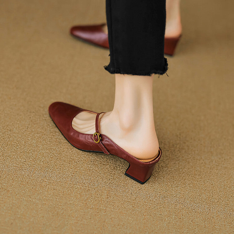 Zaya Genuine Leather Mules