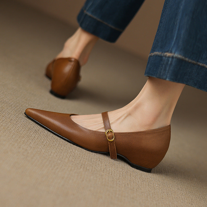 Delia Genuine Leather Heels