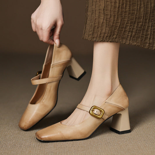 Zinia Genuine Leather Heels