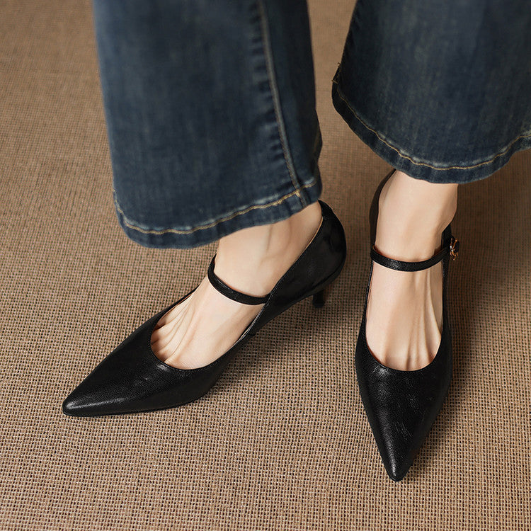 Helene Genuine Leather Heels