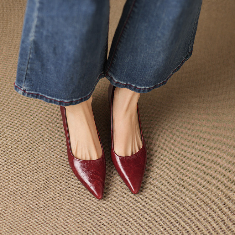 Emey Genuine Leather Heels