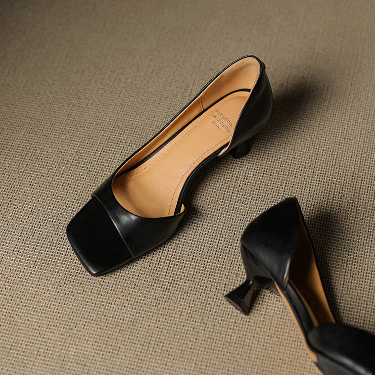 Doria Peep Toe Genuine Leather Heels