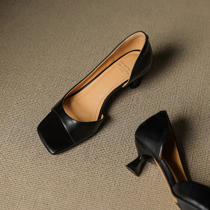 Doria Peep Toe Genuine Leather Heels