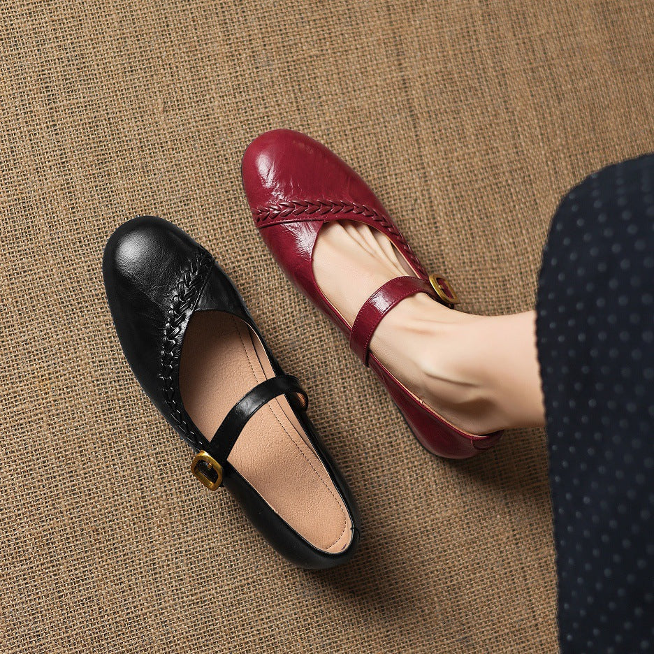 Zylen Genuine Leather Flats