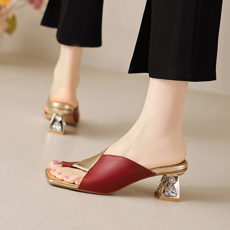 Avela Genuine Leather Toe-Loop Sandals