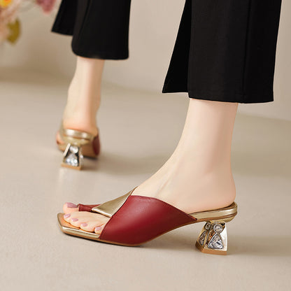 Avela Genuine Leather Toe-Loop Sandals