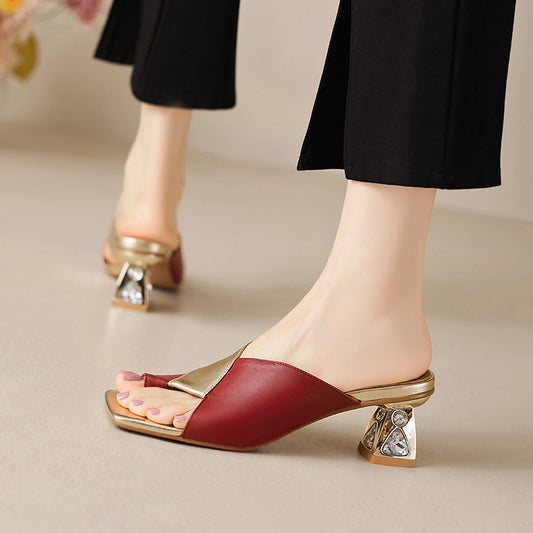 Avela Genuine Leather Toe-Loop Sandals