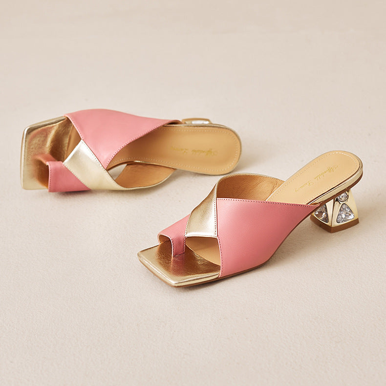 Avela Genuine Leather Toe-Loop Sandals